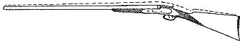 Рис. 93. Изгиб слабого в шейке ружья при выстреле