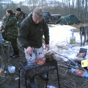 Готовка мяса.