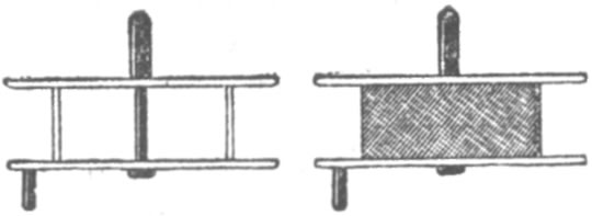 Вьюшка для флажков (справа — рама обшита холстом)