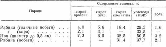 Содержание питательных веществ в рябине и иве